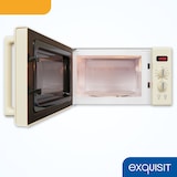 thumbnail of Exquisit Retro-Mikrowelle 700 Watt, 25,5 cm Drehteller, 1000 Watt Grill, 20L, 5 Leistungsstufen, Auftaufunktion, 2 Drehregler, RMW720-3GDIG creme