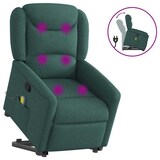 thumbnail of vidaXL Massagesessel mit Aufstehhilfe Dunkelgrün Stoff