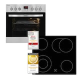 thumbnail of Exquisit Herd-Set, 58 Liter, Backofen mit 9 Funktionen, Kochfeld mit 4 Zonen, Umluft, Heißluft, Grill, Timer, Energieeffizienz A, EHE185-1.3