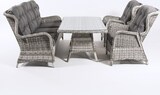 thumbnail of Conjunto sofás de jardín, Mesa centro 140 cm, 2 butacas y 1 sofá 3 plazas, Color gris, Aluminio y rattán sintético redondo, 5 plazas