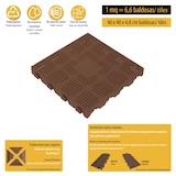 thumbnail of WellHome Combi Pack 6 Baldosas para Suelo de Exterior 39x39x4,8cm Efecto Panal en color Marrón