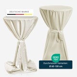 thumbnail of TexDeko Stehtischhusse Premium Creme Ø 70cm mit Schleifenband