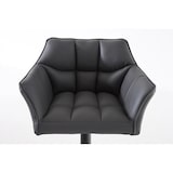 thumbnail of Banco de bar Damaso com revestimento em imitação de pele cinza/preto