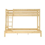 thumbnail of Doppel-Etagenbett 120x200 und 80x200 Erwachsenen-Stockbett Kiefer Massivholz natur V-60.18-08-12 Rollrost inkl.