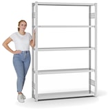 thumbnail of PROREGAL Fachbodenregal Stecksystem | Grundregal | HxBxT 200x130x30cm | 5 Ebenen | Fachlast 200 kg | Beidseitig nutzbar | Lichtgrau