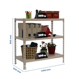 thumbnail of SimonRack Metallregal, 900x1100x500 mm, 3 Ebenen, Metallboden, 200 kg Biegepunkt, Grau - Simonclick