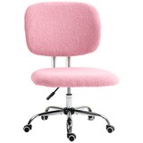 thumbnail of Bürostuhl Drehstuhl ergonomisch höhenverstellbar ohne Armlehnen 53x48x90 cm Rosa Samtoptik mit mittlerer Rückenlehne fürs Homeoffice