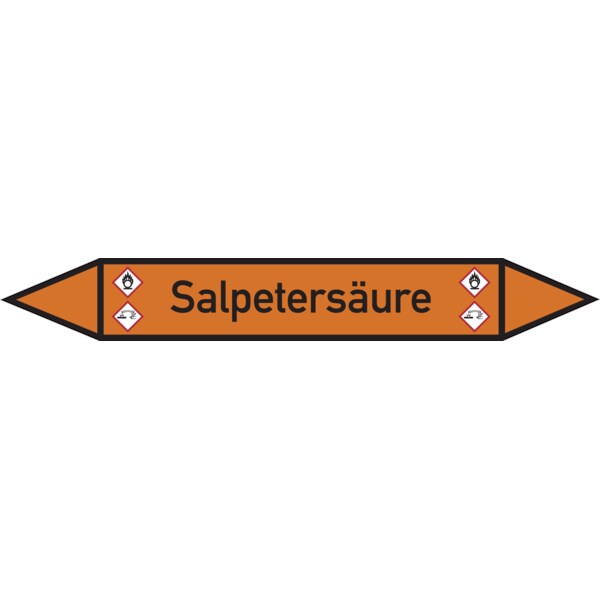 Rohrleitungskennzeichen Salpetersäure - 100x15 mm Folie selbstklebend