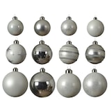 thumbnail of Christbaumkugel Weihnachtskugel Glas glänzend matt glitzernd silber weiß 12 St.