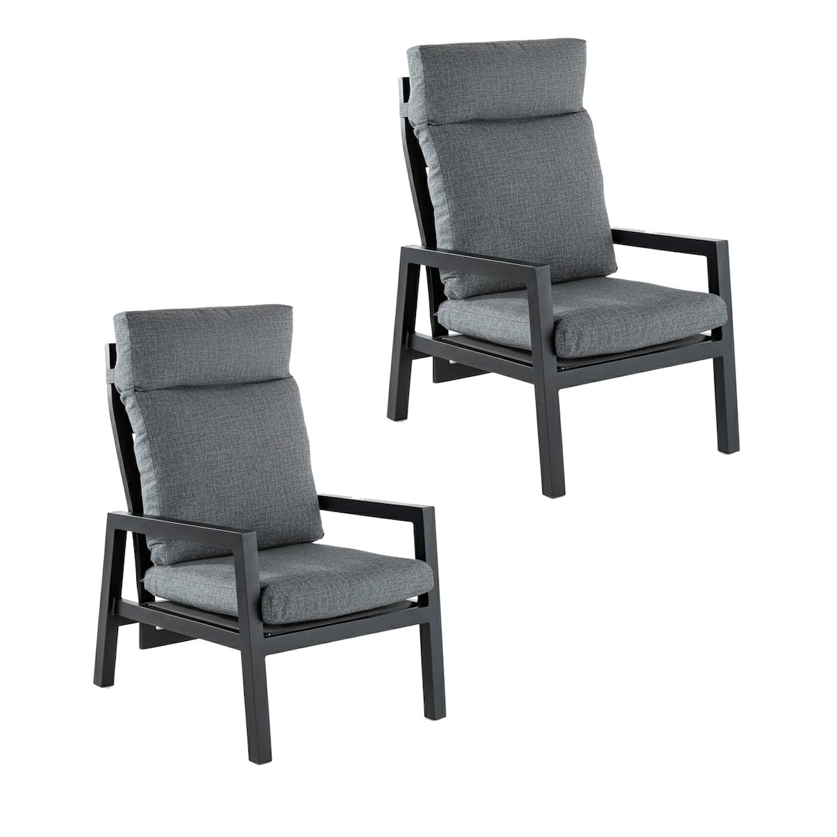 Sofá exterior, reforçado, Alumínio, Cor Branco, Poltrona: 59x72x112