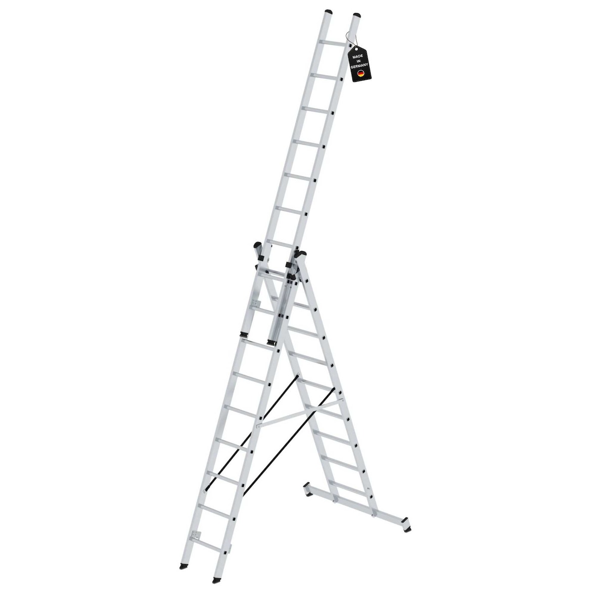 PROREGAL Mehrzweckleiter 3-teilig mit nivello®-Traverse 3x9 Sprossen