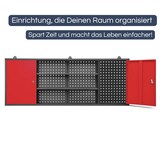 thumbnail of Hängeschrank Werkstatt abschließbar OLIS - Metallschrank hängend | Werkstattschrank Werkzeugschrank Wandschrank Garage, 60x160x20cm Anthrazit-Rot