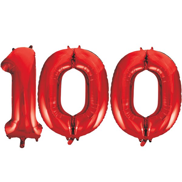 XL Folienballon rot Zahl 100