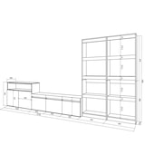 thumbnail of Wohnzimmer-TV-Schrank, Wohnzimmer-Wandsystem, 370x186x35cm, Für TV bis 65“, Möbelset, Moderner Stil, Eiche und Schwarz - 111_1265