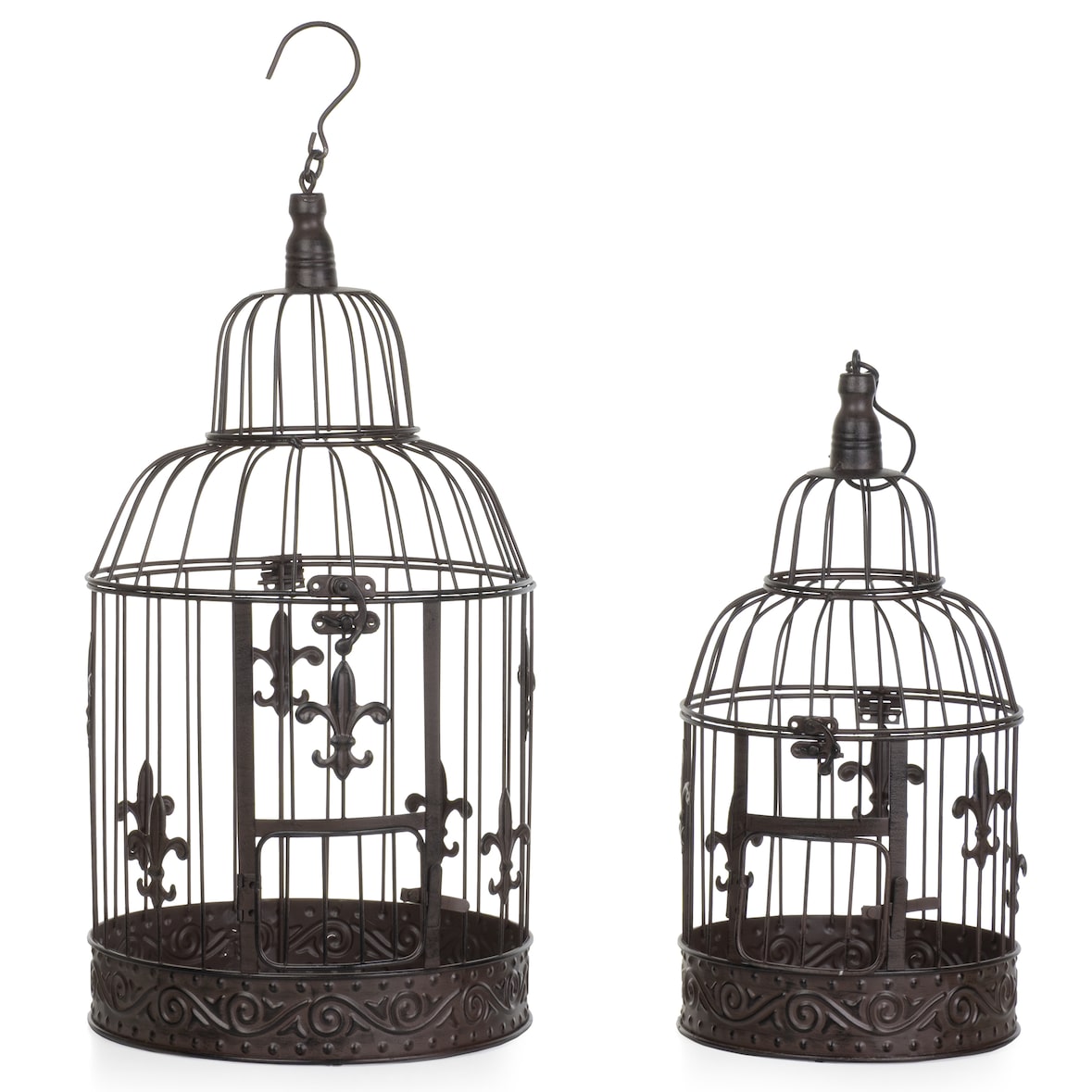 Moritz Vogelkäfig Deko Vintage braun Set Dekokäfig Antik Shabby Style Käfig Nostalgie Landhausstil Pflanze