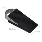 thumbnail of Relaxdays Türkeil 4er Set, Türstopper Boden, Gummi & Edelstahl, HBT: 3 x 5 x 12,5 cm, rutschfeste Keile, schwarz/silber