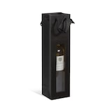 thumbnail of Zwarte kraft venstertas voor 1 fles met papieren handvatten per 200 - Gimex