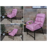 thumbnail of Silla de comedor HWC-K40, silla tapizada, 160kg respaldo cargable regulable metal ~ tela/textil rosa