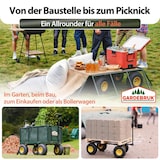 thumbnail of GARDEBRUK® Transportwagen 550kg Belastbar Profilräder Luftbereift Lenkachse Plane Bollerwagen Handwagen Gartenwagen