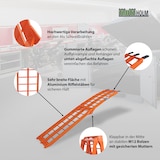 thumbnail of TRUTZHOLM 1 x Auffahrrampe klappbar 180 cm Traglast 340 kg Alu orange Riffelstab Verladerampe