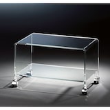 thumbnail of Hochwertiger Acryl-Glas TV-Wagen / TV-Tisch mit 4 verchromten Rollen, klar, 63 x 38 cm, H 38 cm, Acryl-Glas-Stärke 10 / 12 mm