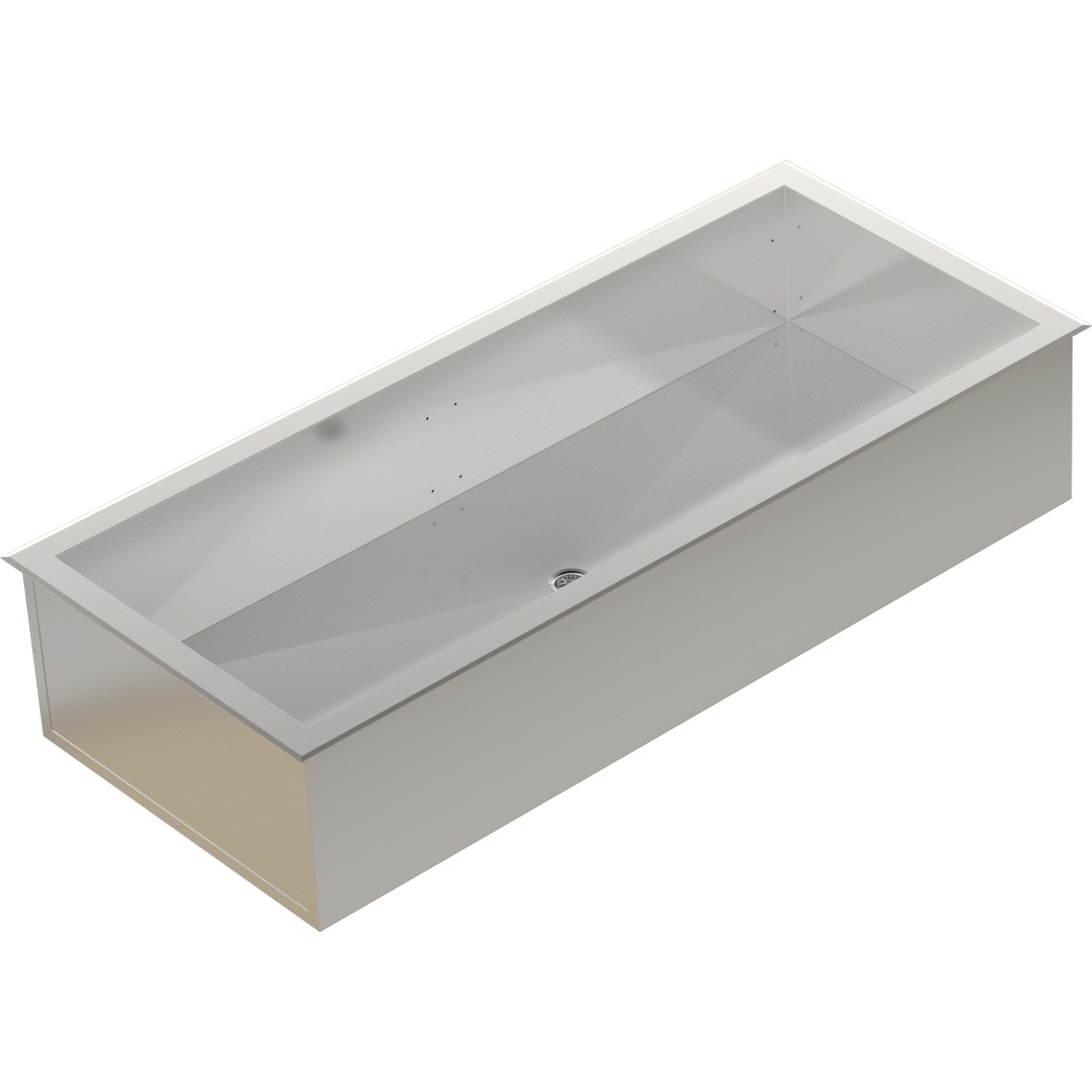 HAGOLA Edelstahlwanne Aargau, mit Auflagerand, 1380 x 290 x 610 mm