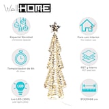 thumbnail of WellHome - Árbol de Navidad con 200 micro Luces LED en blanco cálido diseño retorcido 21x21x68cm
