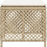 thumbnail of vidaXL Gartenhocker mit Kissen 4 Stk., Hocker mit abnehmbarem waschbarem Bezug, Gartenstuhl mit Stahlrahmen, Sitzhocker Gartenmöbel, Beige Poly Rattan