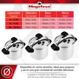 thumbnail of Magefesa Inoxtar - Olla Express Tradicional de 8L, Acero Inoxidable 18/10, Inducción, Cocina Sana, Pomo Rotatorio, Fondo Termo-Difusor de 5 Capas