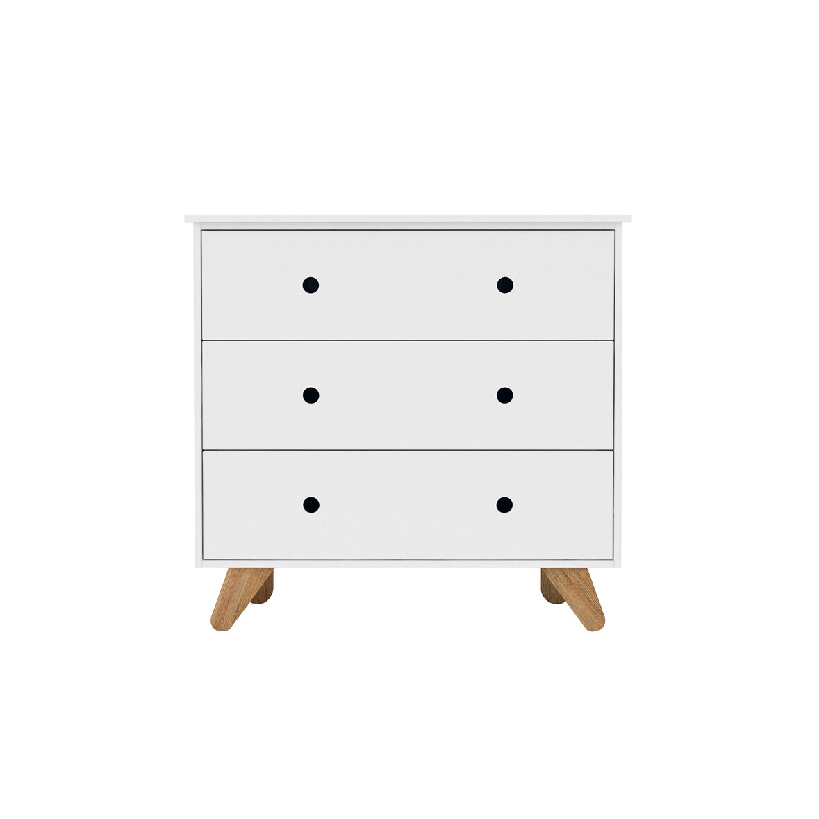 Möbilia Kommode | 3 Schubladen | MDF, Pinie | B 95 x T 50 x H 90 cm | weiß-natur | 12020021 | Serie KOMMODE