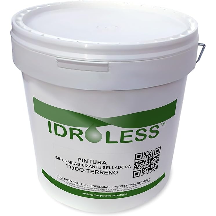 Tinta selante impermeável para todos os terrenos (4 kg - branca) - Adere a todos os tipos de superfícies, mesmo as molhadas. Repara fissuras