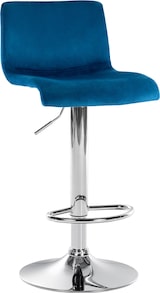 thumbnail of Barhocker Hover Samt blau/Metall in Chromoptik