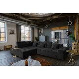 thumbnail of KAWOLA Sofa NEVADA Ecksofa Velvet schwarz Recamiere links