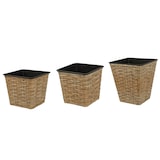 thumbnail of 3 Blumentöpfe 12-18cm Kunststoff eckige Pflanzgefäße Blumenübertöpfe Aussenbereich & Innenbereich Blumentopf Pflanzentopf Garten Deko Braun