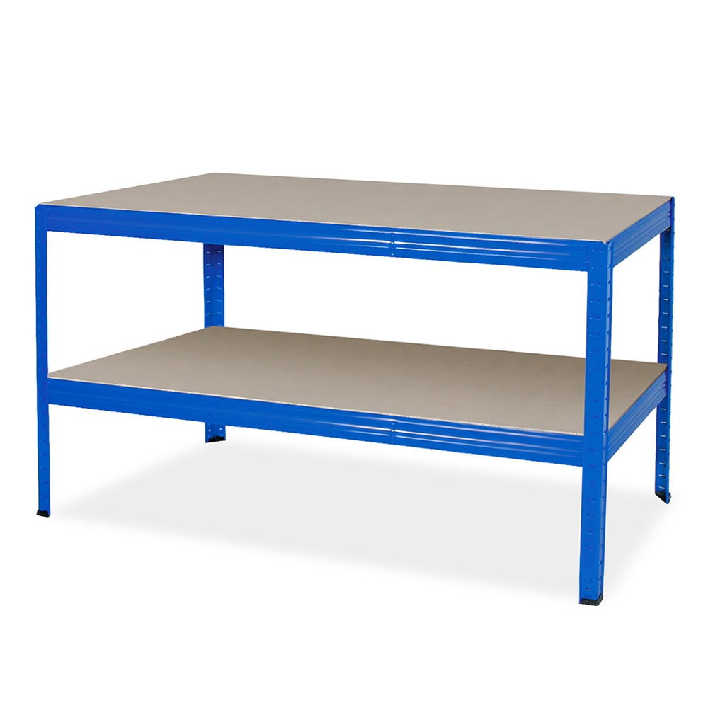 Packtisch / Werkbank, BxTxH 1500 x 600 x 900 mm, Tragkraft 350 kg/Boden, blau
