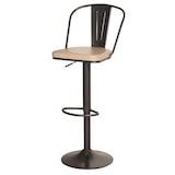 thumbnail of Set van 2 barkrukken HWC-H10a, barkruk barstoel, in hoogte verstelbaar draaibaar industrieel kunstleder metaal ~ vintage beige