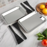 thumbnail of 2er Set Edelstahl Grillpfannen ideal für Gemüse Fleisch Fisch Grillgut