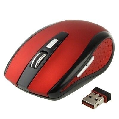 Souris Sans Fils Universelle Optique 2600 Dpi 2.4 Ghz USB Plug & Play Rouge YONIS