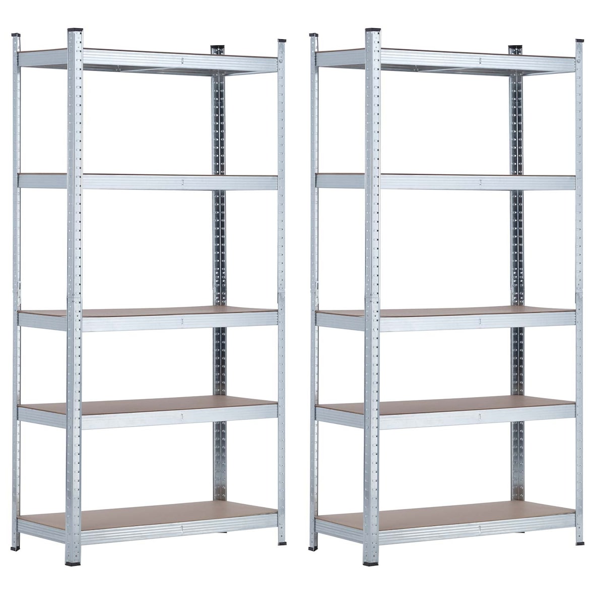 Pack 2 Estanterías Modulares Galvanizadas con 5 Baldas Ajustables 180x90x40cm 875Kg Thinia Home