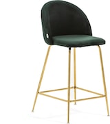 thumbnail of Set aus 2 Barhockern mit Samtpolsterung, Metallbeinen, H.65 cm – modernes elegantes Design – Sara XL – Dunkelgrün/Gold