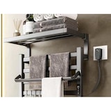 thumbnail of PURLINE Radiateur sèche-serviettes électrique avec étagère noir 55W NTW-09