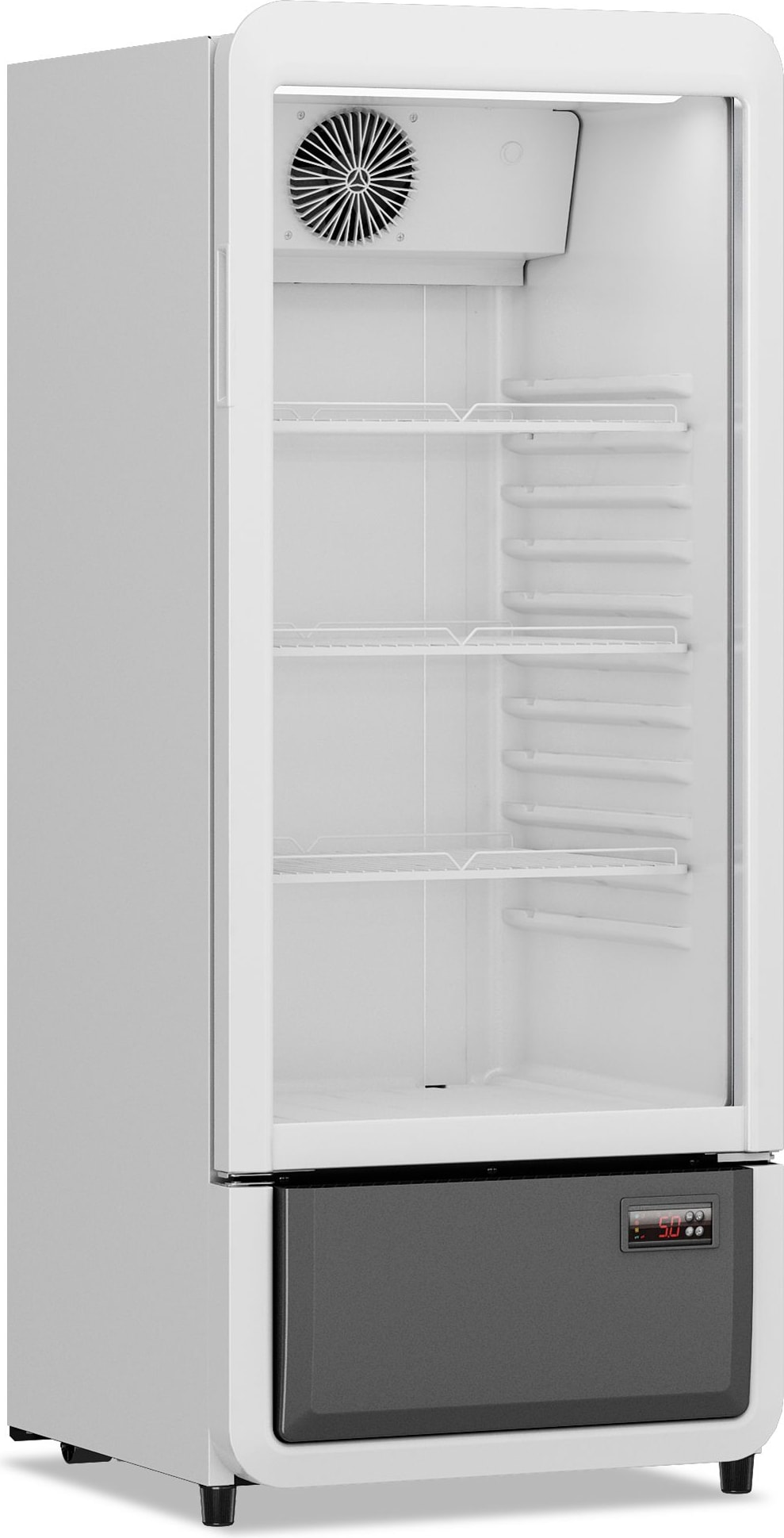 KLIMAITALIA Belüfteter Vitrineschrank. Thermostat elektr.. Abtau auto. LED. T° +1°C/+10°C. Dim. LxWxH 54x56x132,5 cm. NORA200