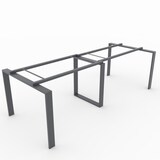 thumbnail of Oficit. Mesa de reuniones. Estructura metálica Marco Abierto gris grafito con tablero nogal. Fabricado en España. Medidas: 240x100cm (largo x ancho)