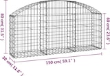 thumbnail of vidaXL Gabione mit Hochbogen 150x30x60/80 cm Verzinktes Eisen