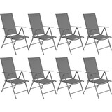 thumbnail of tectake Klappbare Gartenstühle mit verstellbarer Lehne, Netzgewebe - 8er Set anthrazit