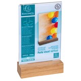 thumbnail of EXACOMPTA Porta-avvisi da tavolo con base in legno per formato A6, cod. 86258D in PMMA (acrilico) resistente ai raggi UV. Confezione da 10 pezzi.