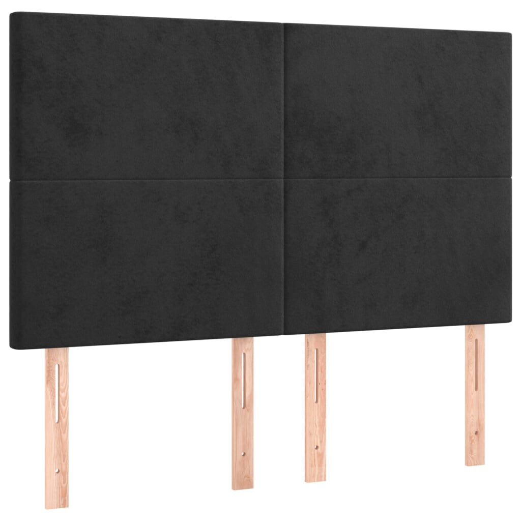 vidaXL Kopfteil Schwarz 144x5x118/128 cm Samt