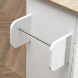thumbnail of HOMCOM carro de cocina con 1 cajón 2 puertas toallero y especiero carrito auxiliar con ruedas para comedor salón bar carga 80 kg 105x36x85 cm blanco