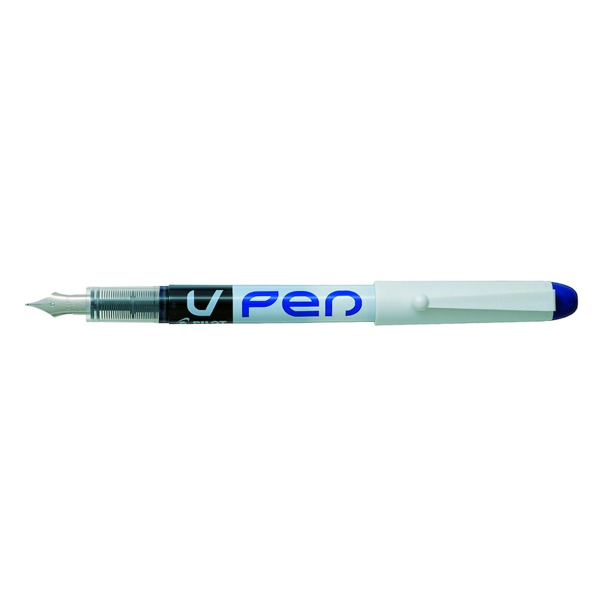 Stylo plume V-Pen, trait 0,5 mm, encre bleue effaçable, coloris bleu/blanc