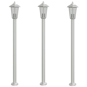 Helloshop26 - Set di 3 lampade da terra per esterni color argento 120 cm acciaio inox argento 02_0042557